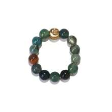 1pc 4mm Round Natural Stone Crystal Agate Energy Bead Finger Ring Elastic Energy Therapy & Relaxing Anxiety Jewelry Gift