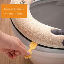 1 Miếng Hoạt hình Theo chủ đề Bọc ghế nhà vệ sinh Với dây kéo , Dày lên & Ấm áp Với Xử lý , Mùa Đông - màu xanh lá - Xem 4