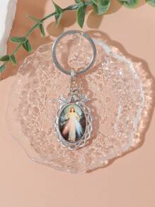 1只鋅合金和吊墜鑰匙扣,銀色 - 彩色 - 查看 11