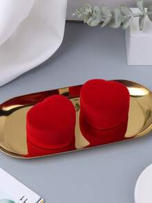 1只創意復古愛心戒指盒,適用於情人節、母親節、教師節、訂婚