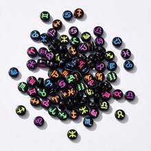 1 gói ( Xấp xỉ 100 Miếng ) 4*7mm Mới Acrylic Hình trái tim Hạt Với Đầy màu sắc In Chòm sao , Tính hai mặt , DIY Làm đồ trang sức Phụ kiện - Nhiều màu - Xem 5