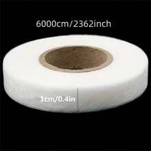 2入組1cm / 0.4in 寬度，60米長的雙面膠布，適用於衣服，縫邊膠帶，PA膠貼合布料，可用於綁定和熨燙窗簾、熔接補正布 - 白色 - 查看 6