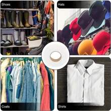 2入組1cm / 0.4in 寬度，60米長的雙面膠布，適用於衣服，縫邊膠帶，PA膠貼合布料，可用於綁定和熨燙窗簾、熔接補正布 - 白色 - 查看 11