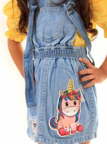 Young Girls Denim Overalls & Jumpsuits - 藍色 - 查看 3
