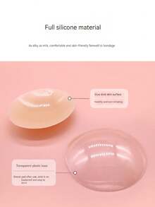 1pair Solid-state Silicone Nipple Cover, Thin, Breathable, Invisible Breast Pad To Prevent Nipple Exposure - light skin tone - View 4