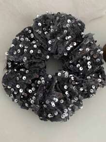 1件女士天鵝絨閃亮髮圈，高貴典雅，適合日常穿著、節日聚會