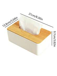 1pc Plastic Desktop Tissue Box, Living Room Tea Table Paper Towel Storage Box, Wooden Bathroom Toilet Paper Holder, Bathroom Tissue Storage Case