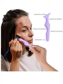Eye Makeup Auxiliary Tool, Reusable Silicone Eyeliner Ruler, Eyebrow Lip Liner Multifunctional Aid Makeup Tool,Makeup,Cheap,Room Decor,Vanity,Travel,Bedroom,Makeup Accessories - Purple - View 3