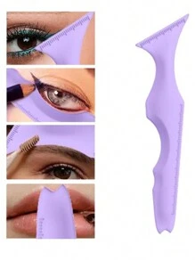 Eye Makeup Auxiliary Tool, Reusable Silicone Eyeliner Ruler, Eyebrow Lip Liner Multifunctional Aid Makeup Tool,Makeup,Cheap,Room Decor,Vanity,Travel,Bedroom,Makeup Accessories - Purple - View 1