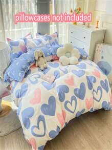 1pc Multi-Color & Pattern Polyester Duvet Cover, Simple Style, Soft & Comfortable Fabric For Naked Sleeping, Moisture-Wicking & Quick-Drying, Durable Wash After Wash Without Pilling Or Fading, Temperature Regulating For All Seasons, Fresh & Soft Breathable, All-Season Use, No Comforter/Filling Included, With Corner Ties - Multicolor - View 2