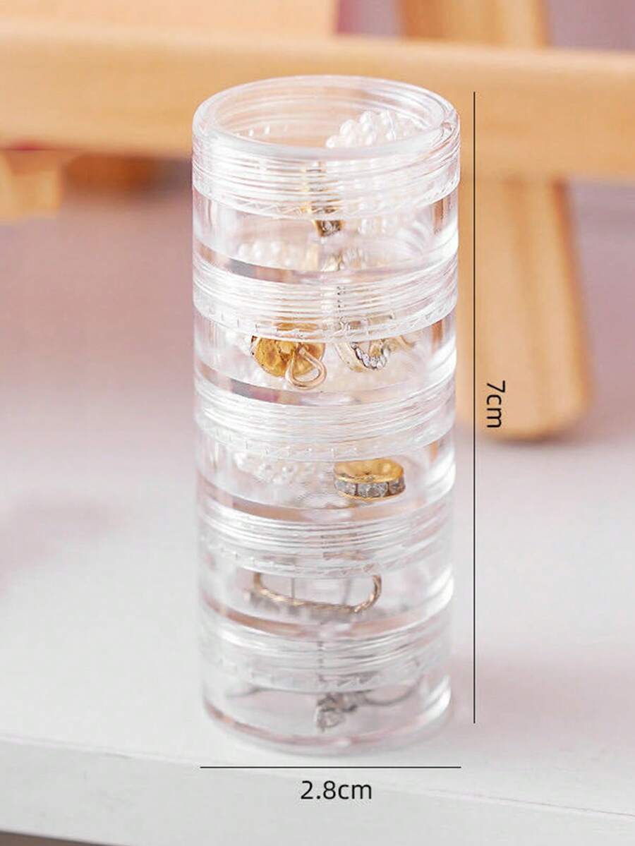 5入組旅行珠寶盒,用於耳環,戒指,項鍊,女性便攜式圓形分層儲物盒