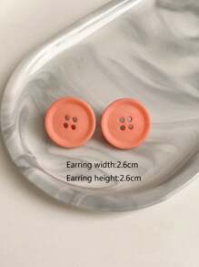 1 套 4 對 歐美流行橙色蝴蝶結和噴漆斜心形耳環適合女士日常佩戴