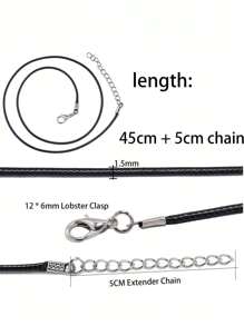 50 cái/gói DIY Thủ công Đen Vòng cổ mặt dây chuyền Đồ trang sức - màu đen - Xem 3