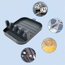 Multi-functional Kitchen Utensils Organizer Including Pot Lid Stand, Spatula & Spoon Holder, Sitting Chopping Board Storage Rack And More - Purple - View 5