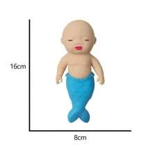 1pc Mermaid Doll (Random Color Fishtail) Soft Rubber TPR Sand Slow Rebound Q Boun Doll - Multicolor - View 3