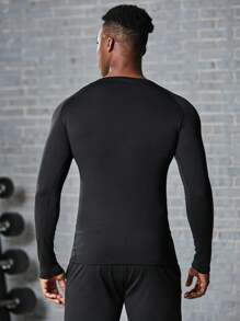 3 件套男友风格男士运动紧身长袖速干压缩健身衬衫，适合篮球、足球、跑步等健身服男友风格男士基本款 T 恤 - 黑色 - 查看 3