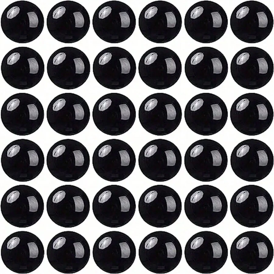 6mm / 8mm / 10mm 100顆天然石珠黑色玻璃孔圓形寶石帶有彈性手鍊繩,用於手鍊項鍊珠寶製作裝飾,療癒水晶天然石項鍊 - 黑玻璃 - 查看 1