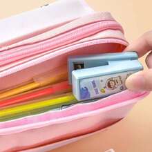 1pc Heavy Duty Mini Stapler With Staples, Multifunctional For Office And Students - Baby Blue - View 5