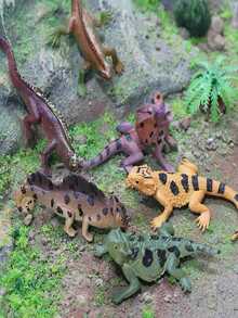 6入組仿真野生動物迷你蜥蜴、變色龍、犄角蜥、鬃狮蜥模型人偶 - 彩色 - 查看 2