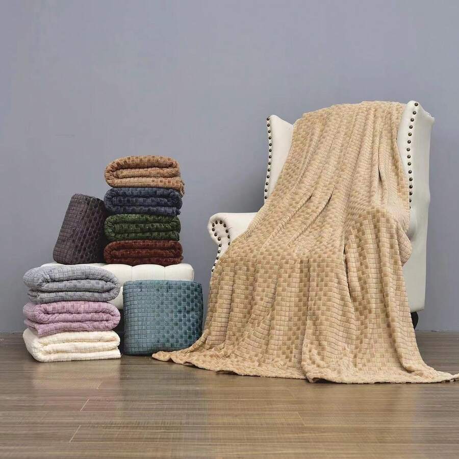 Lightweight King Size 230*200cm 1 Piece Blanket Blanket With Geometric Pattern Soft And Comfortable Colorful Decorative Travel, Multicolor Plain Warm Blanket For Home Blankets Fresh Blanket Bedding Deding Blanket King Size Microfiber Blankets Individual Blankets Home Decoration Dark Gray Laila Lightweight Comfort Blanket Double Bedspread Bedspread Super Soft Micromink Blanket Fun Cotton Blankets Lightweight Fabric Blankets Decorative Travel Blanket Pink Green