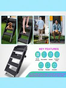 4pcs/set Rv Step Covers 24*7.5 Inches (61cm*19.05cm) Camper Step Cover, Rv Step Rug, Rv Step Carpet, Rv Stair Covers Compatible With Lippert|morryde Step For Travel Trailers, Motorhome - Dark Grey - View 9