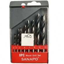 3鉤木工鑽頭和螺絲樣鑽頭,8入組(3mm-10mm)多功能開孔器,適用於木板、中心鑽和螺旋鑽 - 黑色 - 查看 3