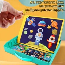 Dcdtoy 1PC 11 Inch LCD K7110P-A Magnetic Puzzle Card Board Halloween Christmas Gifts Writing Tablet School Art Traning Engineers Tool Drawing Board Present Storage Gift Box Set Graffiti Pads - Yellow - View 3