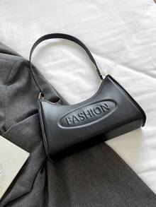 Solid Color Minimalist Lightweight Shoulder Bag - Black - View 7