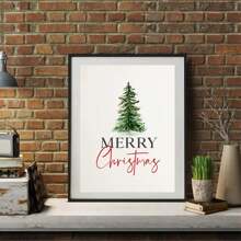 1 张圣诞墙面装饰海报、圣诞快乐印刷品、圣诞墙面艺术、客厅圣诞印刷墙画、墙面装饰、无框帆布印刷品、帆布海报、墙面装饰、墙面艺术 - 彩色 - 查看 5