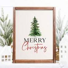 1 张圣诞墙面装饰海报、圣诞快乐印刷品、圣诞墙面艺术、客厅圣诞印刷墙画、墙面装饰、无框帆布印刷品、帆布海报、墙面装饰、墙面艺术 - 彩色 - 查看 4