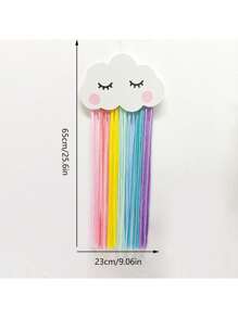 1pc Smiling Face Cloud & Rainbow Design Hanging Decoration For Home, Kids Room And Bedroom, Can Be Used As Hair Clip Or Wall Organizer - White - View 6