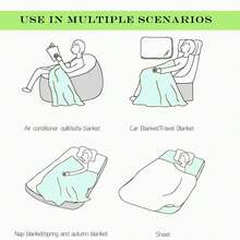 1片時尚印花毯子,柔軟的法蘭絨矩形沙發套,適合家居、日常使用,作為新年禮物 - 藍色 - 查看 4