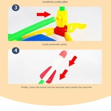 一套室内外飞行发射火箭，空气火箭发射器脚踏泵玩具，适用于感恩节、万圣节、圣诞节、生日、双十一礼物