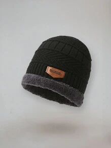 Ba-mảnh Bộ Dành Cho Nam Và Nữ , Màu thuần Đơn giản Mùa Đông Nhung Ấm áp Mũ Beanies + Khăn quàng cổ + Găng tay Dệt kim Ba-mảnh Bộ , Thích hợp Đối với Mặc hàng ngày , Ngoài trời Đạp xe Đến Giữ Ấm , A Ấm áp Qủa tặng In Mùa Đông - màu đen - Xem 2