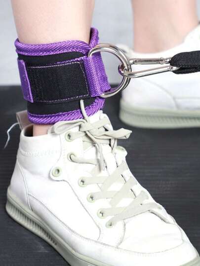 1pc Purple Ankle Strap For Leg Muscle Training, Glutes And Thighs Exercises With Leg Hook & Resistance Band For Cable Machines Gym Accessories