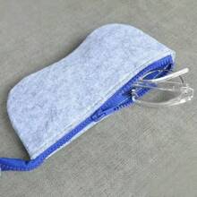 1pc Upgrade Your Glasses With This Stylish Neutral Wool Felt Eyeglass Pouch! - Black - View 5