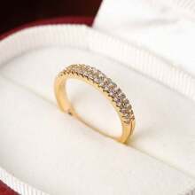 1pc High-end Ladies' Elegant Wedding Ring With Zirconia - Yellow Gold - View 26