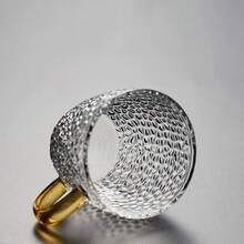 2入組110ml黃色手把玻璃杯,加厚的杯身適用於咖啡廳、家庭、辦公室、餐廳、旅館、超市,適用於咖啡、茶、飲料和果汁飲料器具