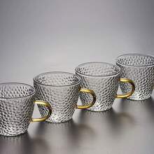 2入組110ml黃色手把玻璃杯,加厚的杯身適用於咖啡廳、家庭、辦公室、餐廳、旅館、超市,適用於咖啡、茶、飲料和果汁飲料器具