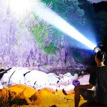 1入可充電led頭燈,超亮頭燈手電筒,適用於騎車、釣魚,90度調節防水耐用頭燈,適用於露營,跑步,徒步旅行