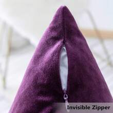 1 st. Sammet Soffa Örngott Mjukt Fyrkant Kuddfodral För Soffa Säng Kundvagn , 18x18 Inches , Lila , Kuddinsats Ingår ej - Blåröd - Visa 5