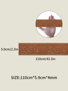 1 卷 3D 花叶藤蔓图案浮雕浪漫特殊设计踢脚线贴纸，XPE 泡沫材料自粘防撞墙贴，极简主义现代风格家居装饰，装修踢脚线，卧室装饰，浴室装饰，防尘房间装饰用品，美化提升幸福感墙贴，办公室装饰，学校装饰，用于保护墙边的家装材料，有各种颜色和尺寸可供选择，易于清洁，贴纸，墙贴，家居装饰用乙烯基贴花，春季装饰品让您的家焕然一新，拉玛装饰贴纸 - 棕色 - 查看 8