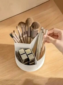 1 件旋转化妆刷收纳盒、化妆品收纳架、360 度旋转大容量化妆笔收纳盒。、房间、家居、卧室、浴室、房子、粉色房间、客厅装饰、旅行用品、礼品袋、送给妈妈、爸爸、男士、朋友、老师、生日、婚礼、书桌、架子、配件、礼品盒、有趣的礼物、存储、化妆刷架 - 白色 - 查看 2