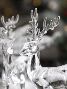 1 Pc Christmas Creative And Cute Transparent Simulation Standing Elk Handicraft Decorations,Suitable For Autumn Decoration And Christmas Holiday Home Decoration Cabinets And Bookshelves Display Cabinet And Dining Table Storage Rack,Christmas Present,Acrylic Craft Suitable For All Seasons Best Gifts Birthday Christmas Decorations Room Decor