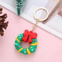 5 Piezas Llaveros Con Temática Navideña, Incluyendo Diseño De Árbol De Navidad Y Ciervo - Multicolor - Ver 6