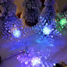 1個聖誕節透明小雪花形狀發光夜燈閃爍裝飾燈 - 彩色 - 查看 5