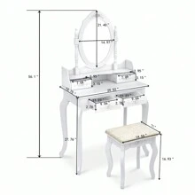 Vanities & Vanity Benches - White - View 11