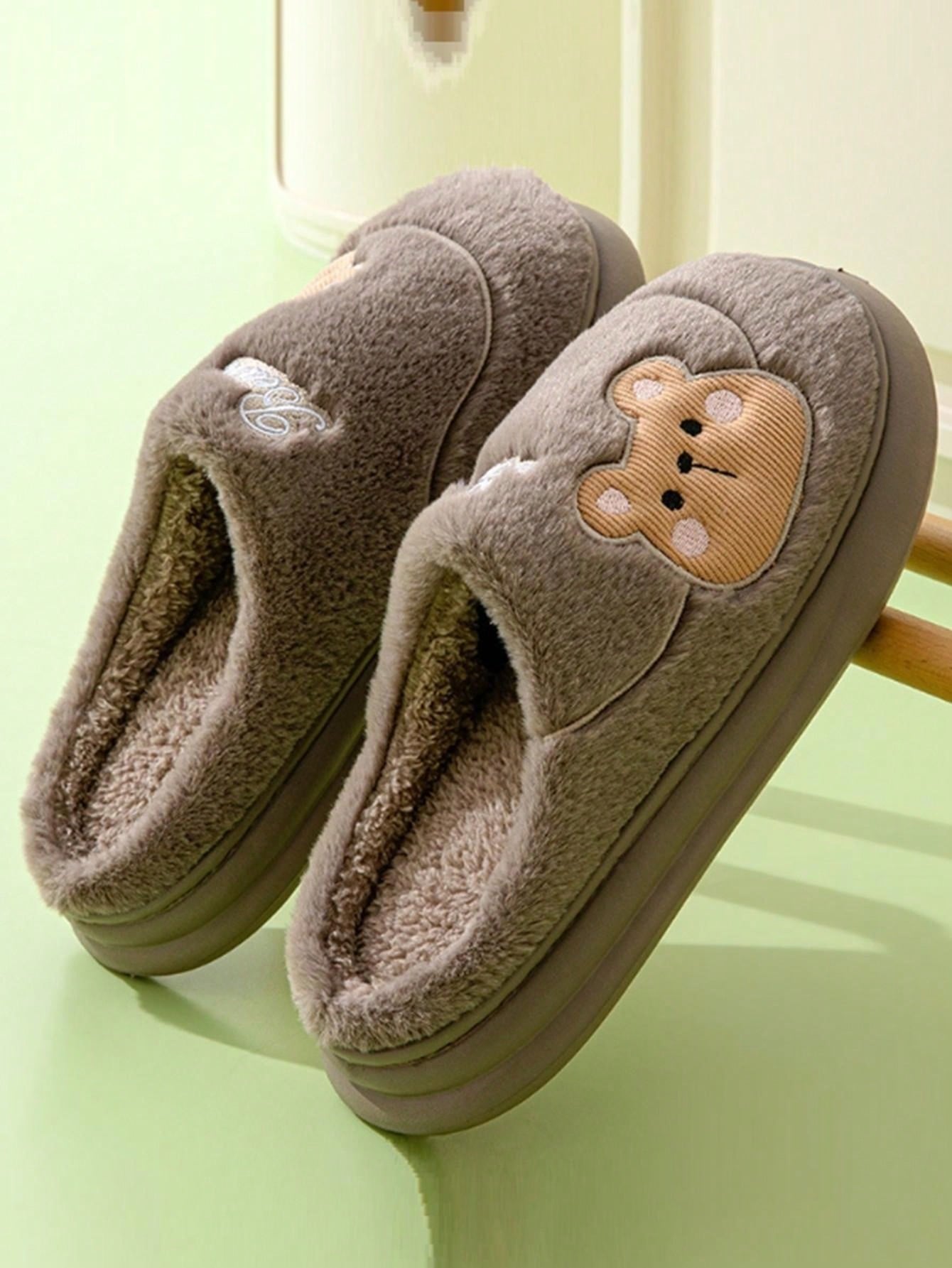 Men's Winter Indoor Warm Furry Slippers, Couples Outdoor Slides SHEIN USA