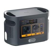 FF FLASHFISH Tragbares Kraftwerk 448Wh/140000mAh LiFePO4 Akku-Pack, Solar Generator With 600W (Peak 1000W) AC Ausgang, 100W USB-C, Reservestrom CPAP Batterie Für Camping RV CPAP Home Blackout - Xám - Xem 1