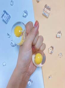1 Pieza Juguete Transparente Con Forma De Yema De Huevo Para Aliviar El Estrés, Juguete Suave De Simulación De Comida Linda, Regalo De Alivio De Ansiedad Para Adultos En Navidad (estilo Aleatorio)